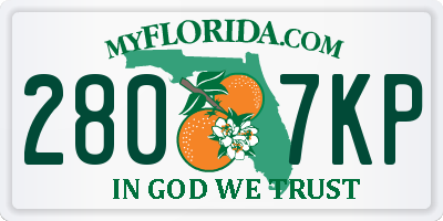 FL license plate 2807KP