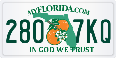 FL license plate 2807KQ