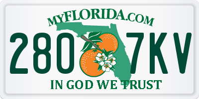 FL license plate 2807KV