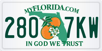 FL license plate 2807KW