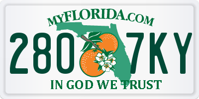 FL license plate 2807KY