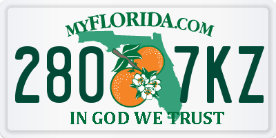 FL license plate 2807KZ