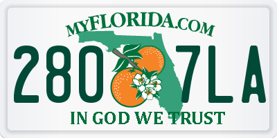 FL license plate 2807LA