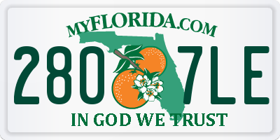 FL license plate 2807LE