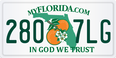 FL license plate 2807LG