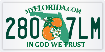FL license plate 2807LM