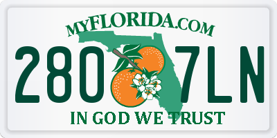 FL license plate 2807LN