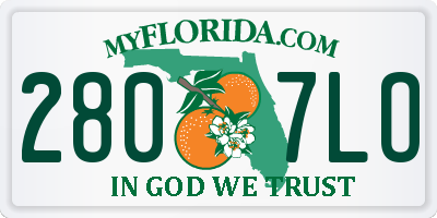 FL license plate 2807LO