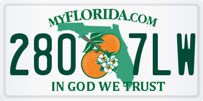 FL license plate 2807LW