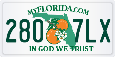 FL license plate 2807LX