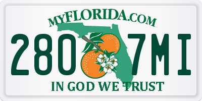 FL license plate 2807MI
