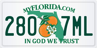 FL license plate 2807ML