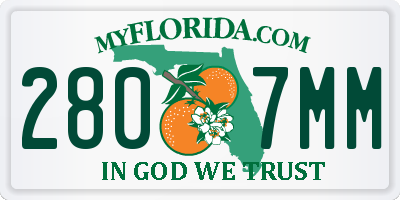 FL license plate 2807MM