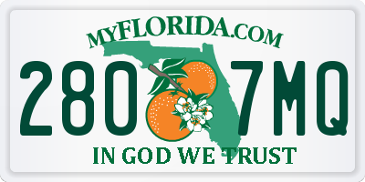 FL license plate 2807MQ