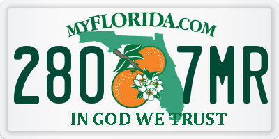 FL license plate 2807MR