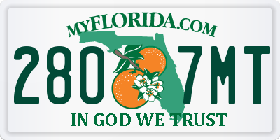 FL license plate 2807MT