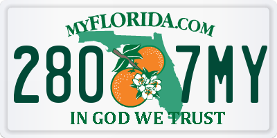 FL license plate 2807MY