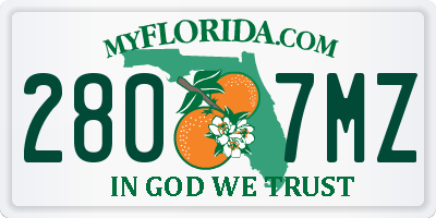 FL license plate 2807MZ