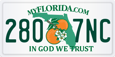 FL license plate 2807NC