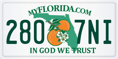 FL license plate 2807NI