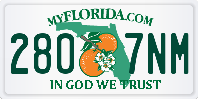 FL license plate 2807NM