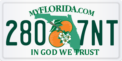 FL license plate 2807NT