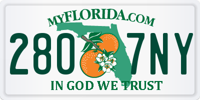 FL license plate 2807NY