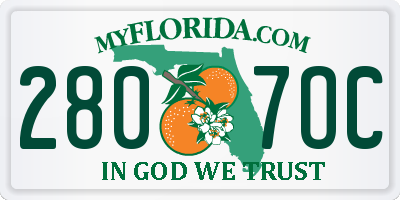 FL license plate 2807OC