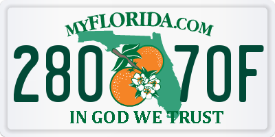 FL license plate 2807OF