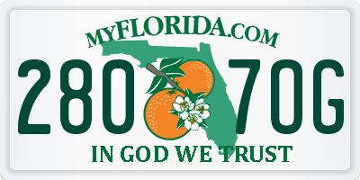 FL license plate 2807OG