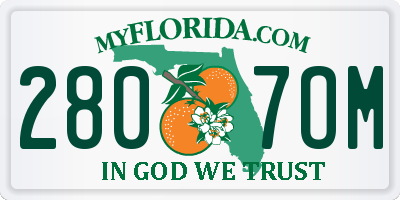 FL license plate 2807OM