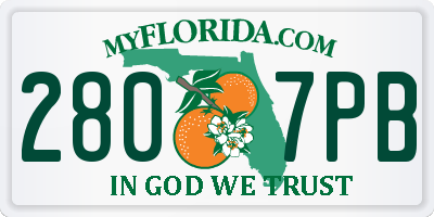 FL license plate 2807PB