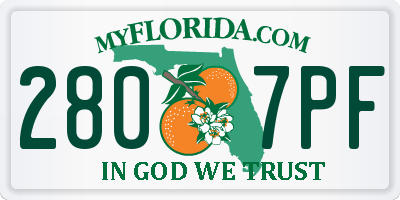 FL license plate 2807PF