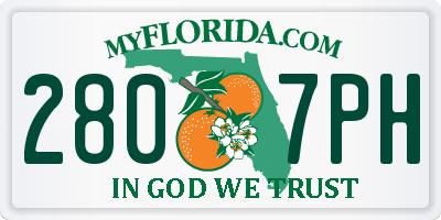 FL license plate 2807PH