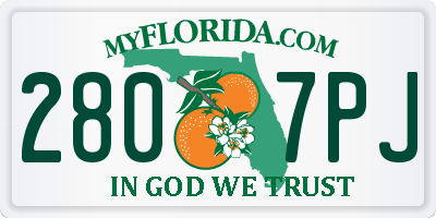 FL license plate 2807PJ