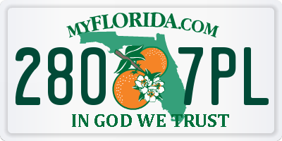FL license plate 2807PL
