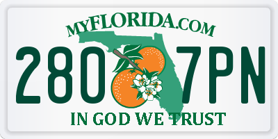 FL license plate 2807PN