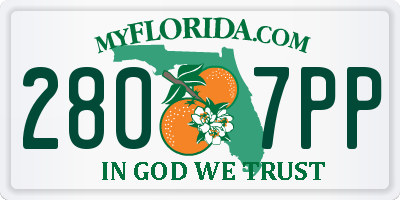 FL license plate 2807PP