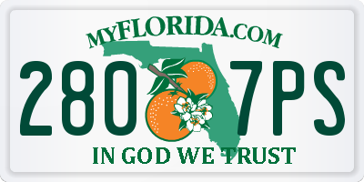 FL license plate 2807PS