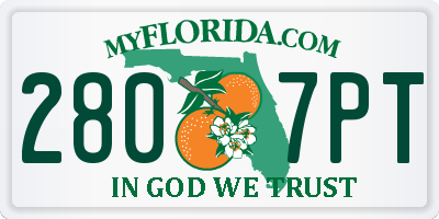 FL license plate 2807PT