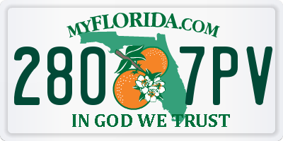 FL license plate 2807PV
