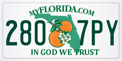 FL license plate 2807PY