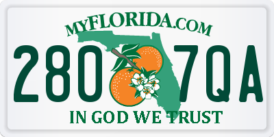 FL license plate 2807QA