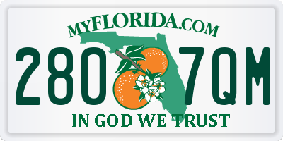 FL license plate 2807QM
