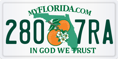 FL license plate 2807RA