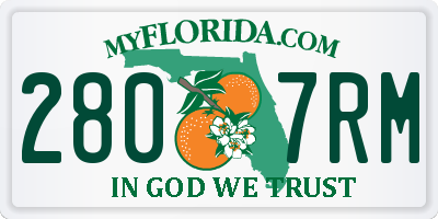 FL license plate 2807RM