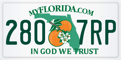 FL license plate 2807RP