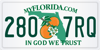 FL license plate 2807RQ