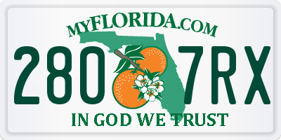 FL license plate 2807RX