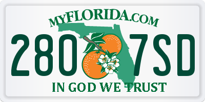 FL license plate 2807SD